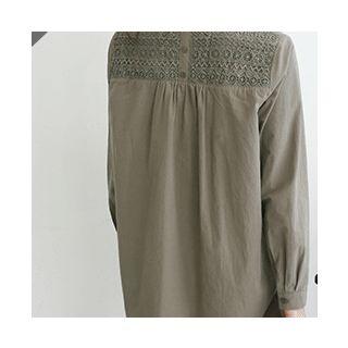 Lace-back Cotton Shirt