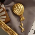 Hot Air Balloon Brooch Pin Gold - One Size