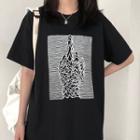 Print Short-sleeve Loose-fit T-shirt Black - One Size