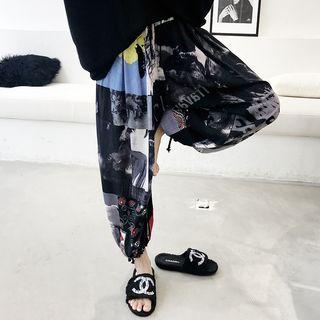 Printed Long Shirt / Cropped Pants