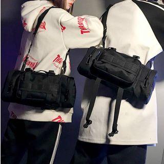 Couple Matching Canvas Shoulder Bag Black - One Size