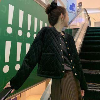Plain Quilted Cropped Jacket