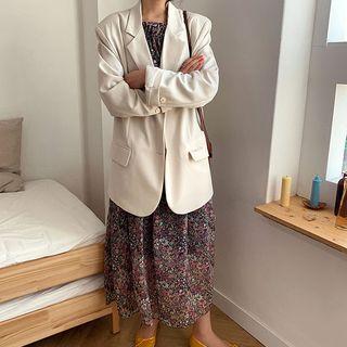 Single-breasted Flap-pocket Longline Blazer