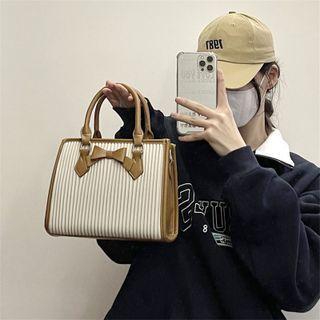 Bow Ribbed Tote Bag