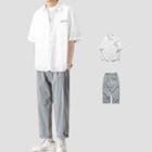 Elbow-sleeve Shirt / Straight Leg Pants