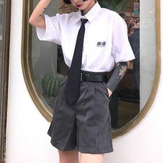 Embroidered Short-sleeve Shirt / Shorts