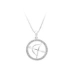 925 Sterling Silver Sagittarius Pendant With White Cubic Zircon And Necklace