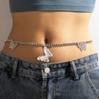 Butterfly Charm Body Chain 1 Pc - 18724 - Silver - One Size