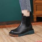 Genuine Leather Platform Short Chelsea Boots