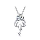 925 Sterling Silver Twelve Horoscope Scorpio Pendant With White Cubic Zircon And Necklace