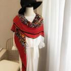 Printed Shawl Wine Red - One Size