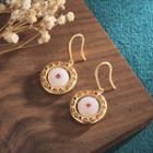 Faux Gemstone Alloy Dangle Earring Cp263 - Gold & White - One Size