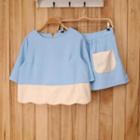 Set: Color-block Top + Skirt