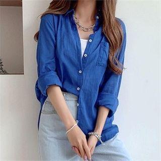 Vivid Pocket-front Sheer Shirt
