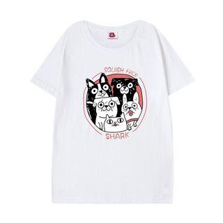 Couple Matching Short-sleeve Cartoon Puppy T-shirt