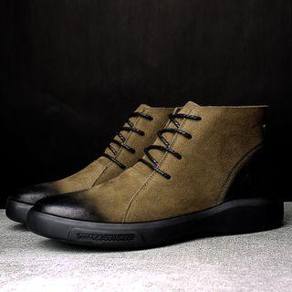 Genuine Suede Lace-up Ankle Boots