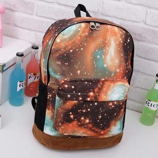 Galaxy Print Canvas Backpack