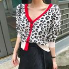 Animal Print Cardigan As Shown In Figure - One Size