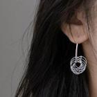 925 Sterling Silver Hoop Dangle Earring 1 Pair - Circle Tassel Earring - One Size