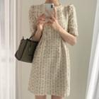 Short Sleeve Round Neck Retro A-line Dress