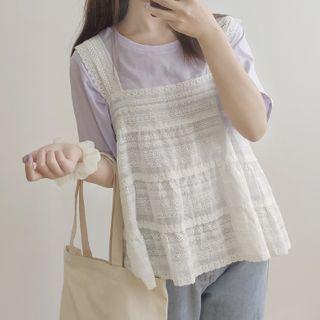 Square-neck Lace Vest