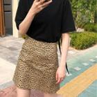 Panther Patterned A-line Skirt