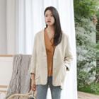 Single-breasted Loose-fit Jacket Light Beige - One Size
