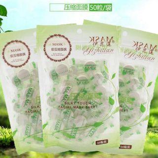 Disposable Compressed Face Mask Green - One Size