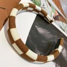 Checker Headband Brown & White - One Size