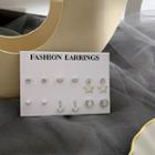 Set: Rhinestone / Heart / Faux Pearl / Star Earring (assorted Designs) Set - As Shown In Figure - One Size