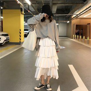 Sweatshirt / Midi Tiered Skirt