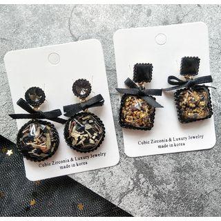 Bow Gemstone Drop Earring