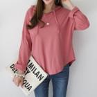 Round-hem Plain Hoodie