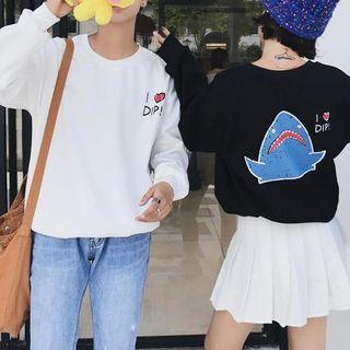 Couple Matching Shark Print Pullover