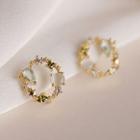 Cat Eye Stone Stud Earring / Clip-on Earring