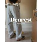 Drawstring-waist Straight-cut Sweatpants Gray - One Size