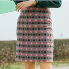 Argyle Patterned Fitted Skirt