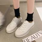 Fluffy Trim Lace Up Sneakers