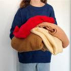 Plain Long-sleeve Loose-fit Sweater