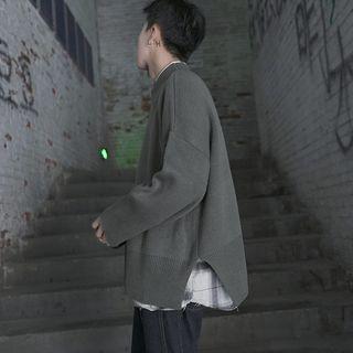 Side-slit Plain Sweater