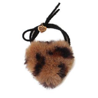 Leopard Print Furry Heart Hair Tie