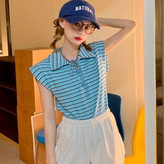 Striped Collared Tank Top