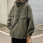 Button-up Neck Hoodie