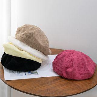 Textured Unconstructed Plain Beret