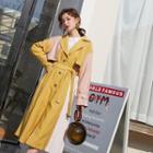 Color Block Single-breasted Trench Coat