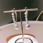 Faux Pearl Earring 1 Pair - White Faux Pearl - Silver - One Size