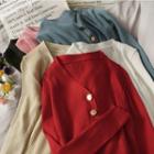V-neck Ribbed-knit Sweater In 6 Colors