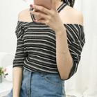 Cut Out Striped T-shirt
