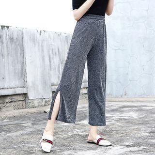 Split Hem Crop Wide Leg Pants