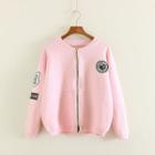 Patch Embroidered Zip Jacket